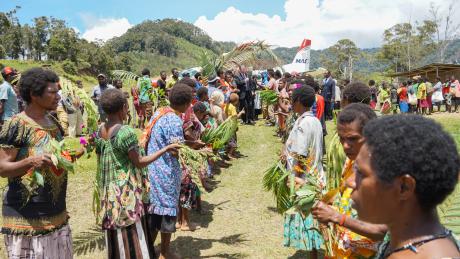 Dusin Pastor ordination - Welcome at the airstrip