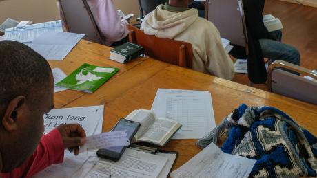 A trainee pastor during the leadership training