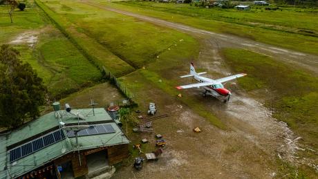 Arial shot of the MAF Telefomin base.