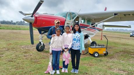 Sanjaya Rasanjana family by a MAF aircraft