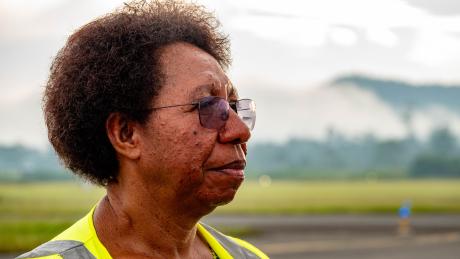 Lynn Babah looking to the right