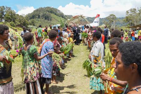 Dusin Pastor ordination - Welcome at the airstrip