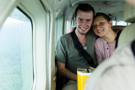 James Wareing and Elisabeth Hein en route to Lumi with MAF