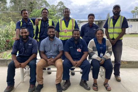 Group of students of the new course posing for a photo