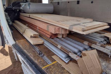 Building material of the church all loaded into the aircraft