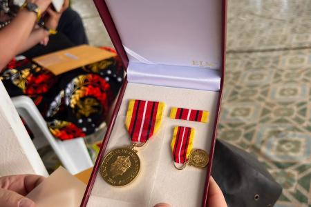 The King's medal inside the special made case