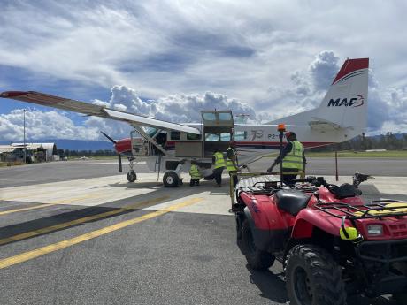 loading building material for a solar project