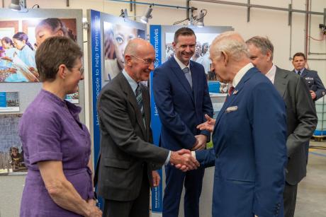 HRH meets Dom Sant – MAF’s country director in PNG, and Michael and Nicki Duncalfe, former MAF pilot and his wife based in PNG