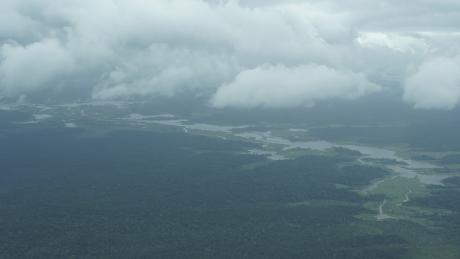 low clouds and bad visibility over swampy Western Province