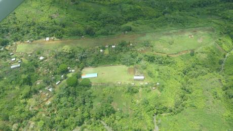 Meeting tent and Rum Airstrip
