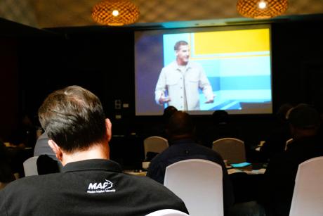 audience listening to a recorded session