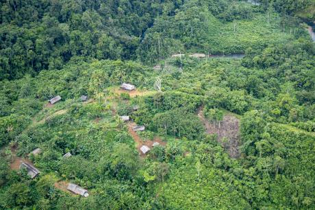 A village seen from the air