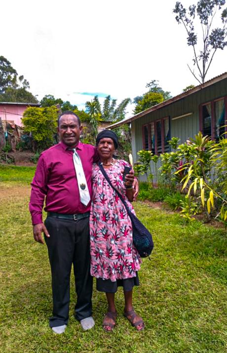 Nicholas and Mama Koi after the Sunday church service.