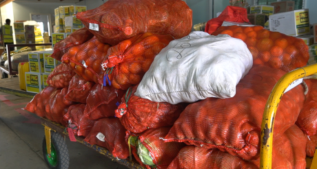 Veggies stacked in the Mount Hagen cargo base