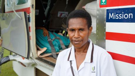 A week’s walk in 25 minutes: Medevac just in time for Phimi