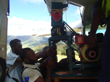 unloading the equipment at Ambi