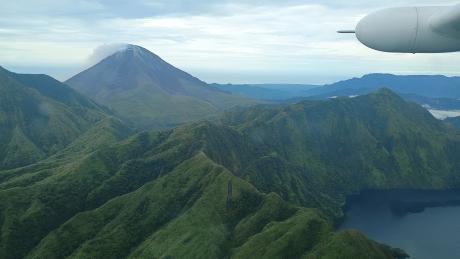 Viewing the mountainous terrain from the MAF Aircraft