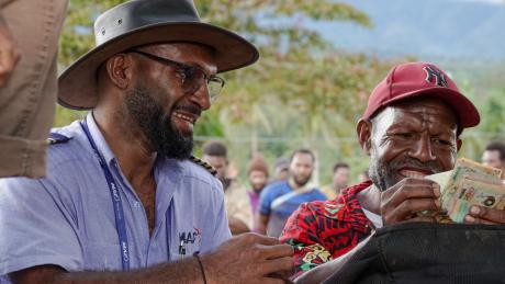 A pilot and agent count money